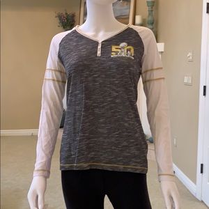 Super Bowl 50 Grey Shirt with White Sleeves